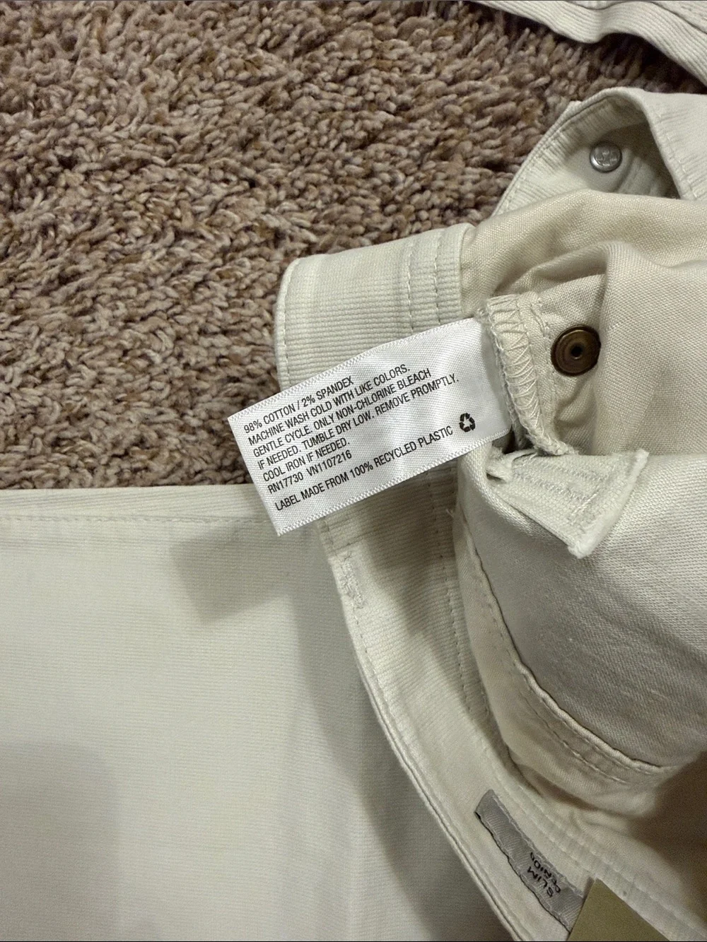 Goldsign Men's Slim Straight Pants in Off-White